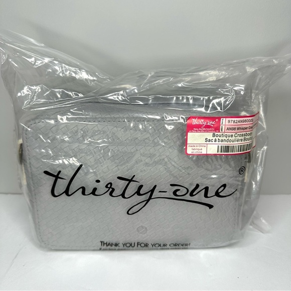 Thirty-One Boutique Crossbody Bag in Whisper Grey Basketweave - Picture 8 of 10